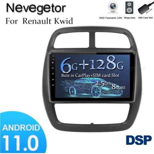 Android 11.0 For RENAULT KWID 2015 Car Radio Multimedia Video Player GPS Navigation NO 2 din DVD Octa-Core DSP 4G 64G