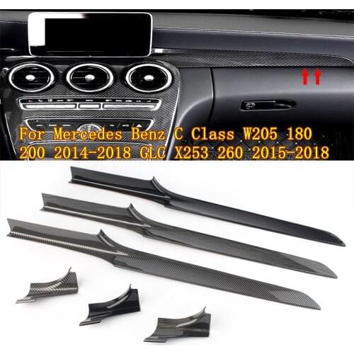 Suitable for Mercedes-Benz C-Class GLC W205 180 200 X253 260 2015 -18 car center console dashboard trim carbon fiber color