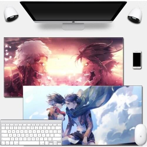 Large Size Anti-Slip Mouse Pad Thickened Gamer Mat for Gaming Mouse Laptop Desk Eren Yeager Attack On Titan Levi