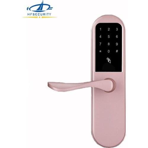HFSECURITY Indoor RFID Door Lock Aluminum Key Password Locks Wooden Door Electronic Access Control IC Card Intelligent Locks