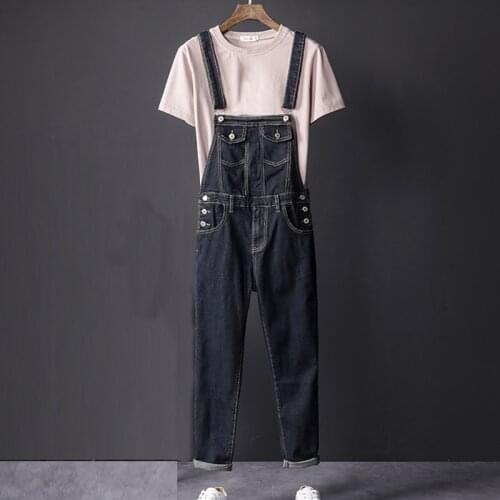 Fall Summer Fashion Mens Full Length Buttons Denim Jumpsuits , Overalls For Men , Cool Man Zipper 5XL Overall Jumpsuit Romper
