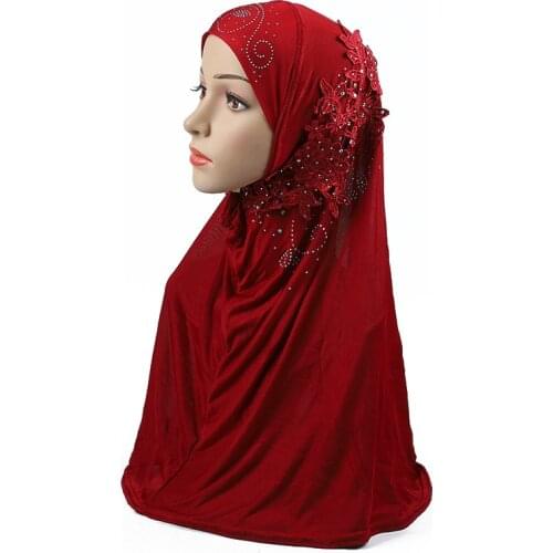 Hijab With Rhinestone Muslim Women Hijab Jersey Foulard Scarf Headwrap For Women Islam Muslim Fashion Islamic Headscarf