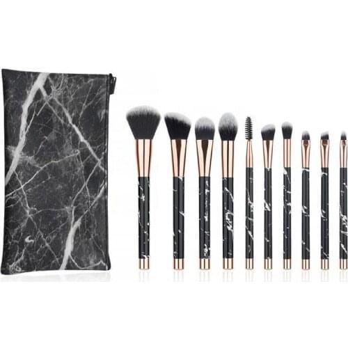 Makeup Brushes Private Label Case with Makeup Brush Set 10pcs Nylon Hair Wood Handle For Daily Makeup Brushes