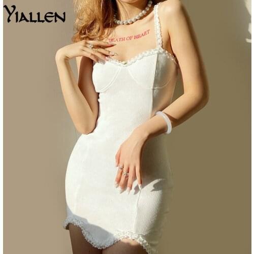Yiallen Lace Spring Tight Wrap Skirt Women Suspender Dress Slim Summer Girl Casual Party Dresses Backless Ladies Club Miniskirt