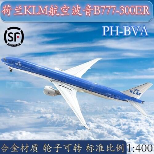 Diecast 1:400 Simulation Model Netherlands Boeing 777-300ER PH-BVA Alloy Solid Model Aircraft Movable Wheels Collection Ornament