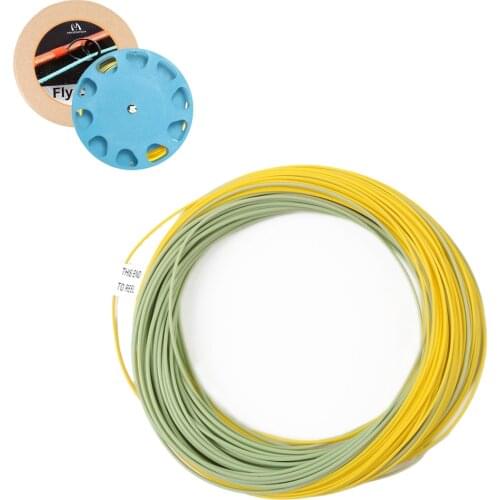 Maximumcatch Weight Forward Fly Fishing Line 90/100ft 2-9wt Moss/Gold Floating Fly Line with Welded Loops