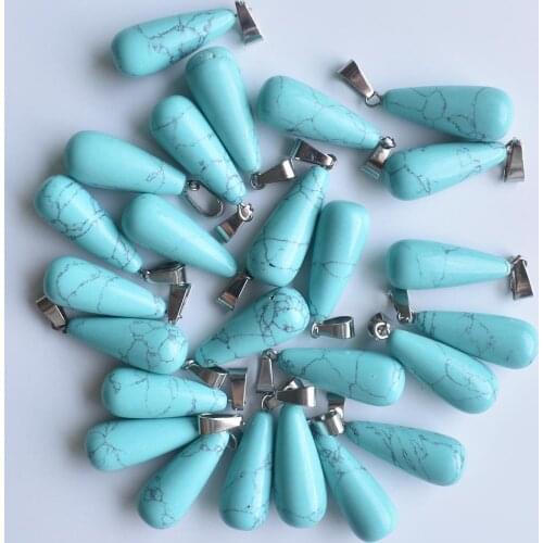 Wholesale 30pcs/lot Fashion stone drop shape Charms Pendants for women and men jewelry making free shipping