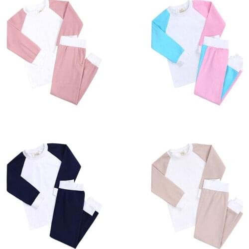 Loungewear Wholesale Lounge Set New Arrival Baby Boy Girls Clothes Contrast Colour Cotton Unisex Tracksuit Set Teens Pajamas Set