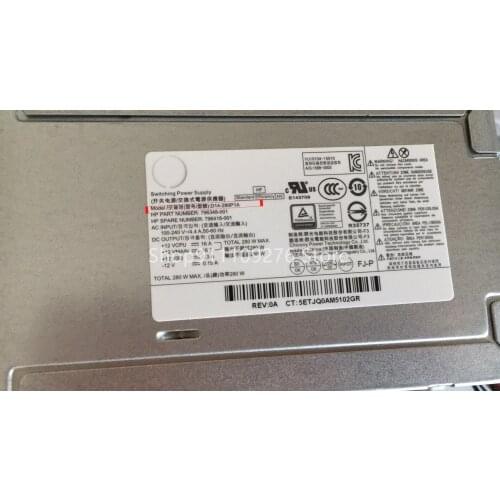 Original Disassemble PSU for HP D14-280P1A PCE015 796418-001 MAX 280W PCE016 DPS-280AB-5A PS-4281-1HA