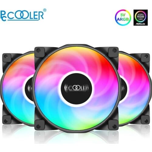 PCCooler 120mm PC Case Fan Cooler LED RGB Silent Fans 12V 4Pin PWM Cooling Fan For Computer Case Cooler Adjust Fan Speed