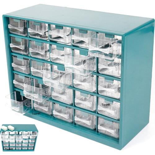 25 lattice Drawer Type Plastic Tool Box Hardware Tool Storage Box Wall Hanging Screw Parts Classification Component Box