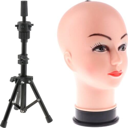 21 Inch Mannequin Manikin Head Model Wigs Hat Display Stand With Tripod Rack