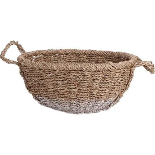 Retro Style Grass Woven Fruit Basket Bread Holder Food Storage Container Organizer For Living Rooms Kitchens Bedrooms And More