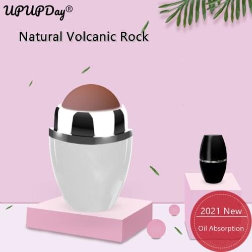 Mini Oil-Absorbing Roller Real Volcanic Stone Oil Control Rolling Roller Matte Makeup Skin Care Tool Removal for Facial Cleaning