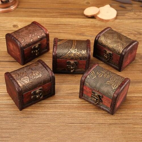 10cm Jewelry Box Wood for Women Organizer Box for Rings Earrings Necklaces Vintage Style Torched Wood Keepsake Storage Organizer