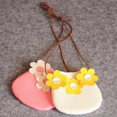 Cute Children Flower Shoulder Bag Fashion Girl Shoulder Messenger Bags Baby PU Leather Crossbody Bags Mini Girls Cute Handbag