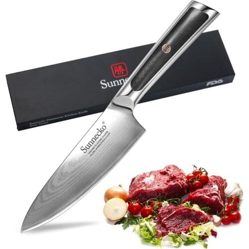 SUNNECKO 6.5" inch Chefs Knife Kitchen Knives Japanese High Quality Damascus VG10 Steel Sharp Blade Cutting Tools G10 Handle
