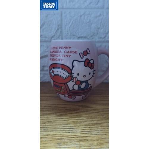 TAKARA TOMY fashion ceramic material cartoon Hello Kitty household mug simple cute couple cup breakfast cup milk cup