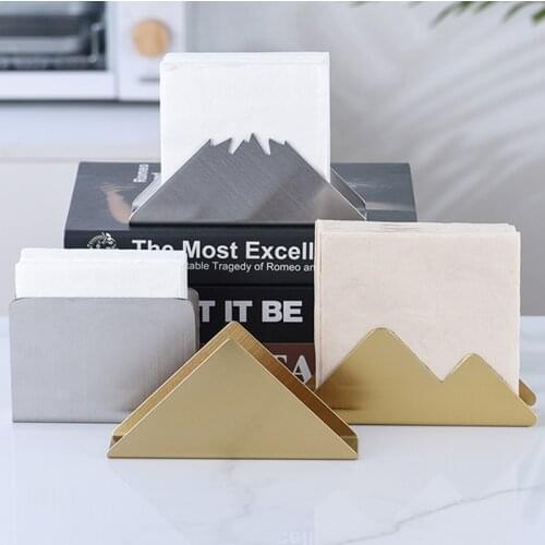 Triangle Napkin Holder Stainless Steel Tissue Table Storage Rack for Hotel Restaurant