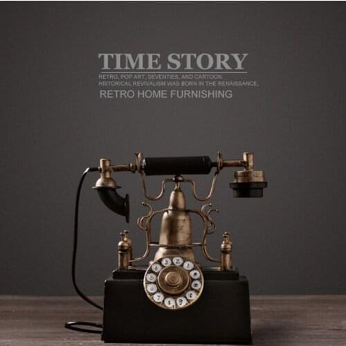 European vintage phone model nostalgia home furnishing ornament retro telephone photography props decoration for bars cafes