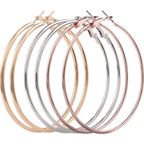 Jewelry 3Pair Big Hoop Earrings Shiny Smooth Earring Clear Circle Round Hoop Charm Earring Suit Pendientes For Women gift