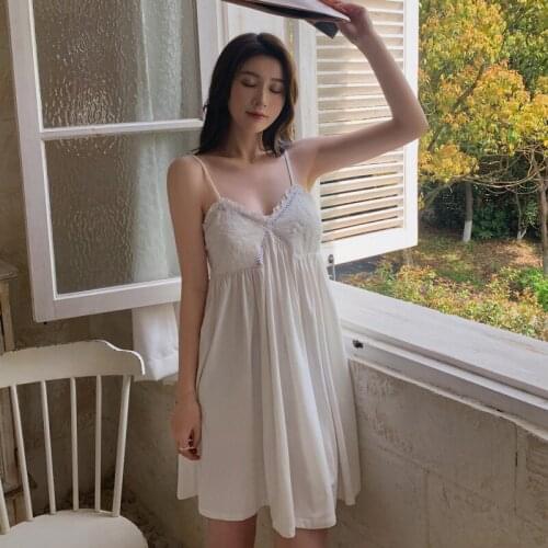 Women pajamas New lovely French retro court bra suspender dress Lady Lace Princess pajamas Spring Summer Nightgown home clothes