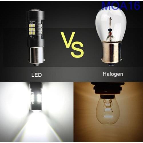 1pc 1156 BA15S P21W 21SMD LED Car Tail Backup Reverse Light Bulbs 1200Lm White New 2021