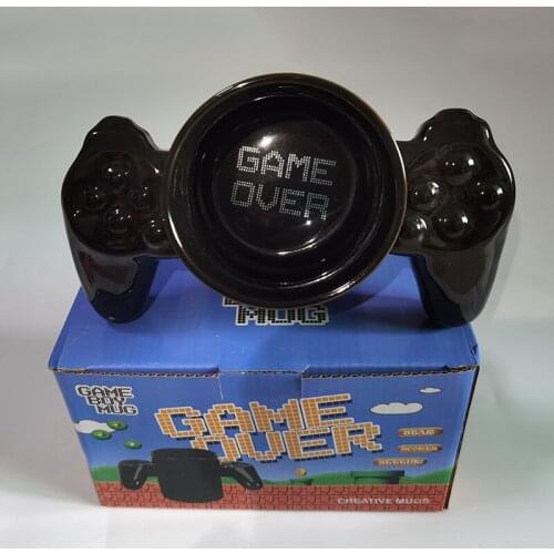 1Pcs New 380mL Game Over Coffee Mug Creative 3D Game Controller Handle Milk Tea Juice Beer Ceramic Cup Birthday Gift for Gameboy