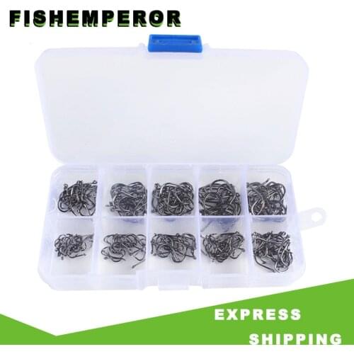 100/200pcs High Carbon Steel Fishing Hooks Set Single Circle Barbed Fishhook Fly Fishing Carp Hooks Sea Tackle Accessories