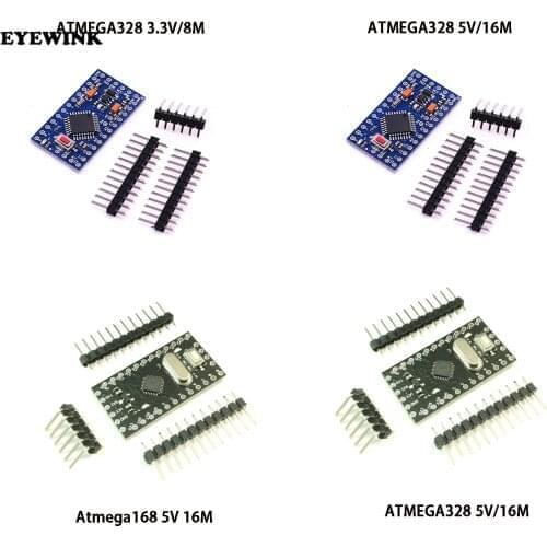 100pcs Pro Mini 168/328 Atmega168 5V 16M / ATMEGA328P-MU 328P Mini ATMEGA328 5V/16MHz For Arduino Compatible Nano Module