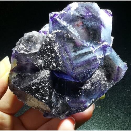 186gNatural rare purple fluorite cluster minerals teaching specimen stone and CRYSTAL HEALING CRYSTAL QUARTZ GEM home decoration