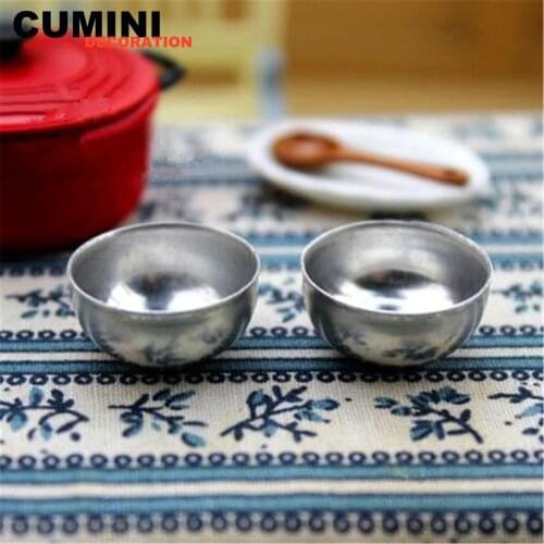 1X 1:12 Scale Dollhouse Miniature Iron Bowl Kitchen Tableware Accessory 19*10mm