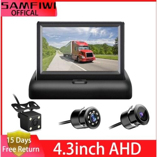 4.3 Car Monitor 12-24V Parking Reaverse Backup Camera System TFT LCD Screen IR LED Night Vision Rear View Camera
