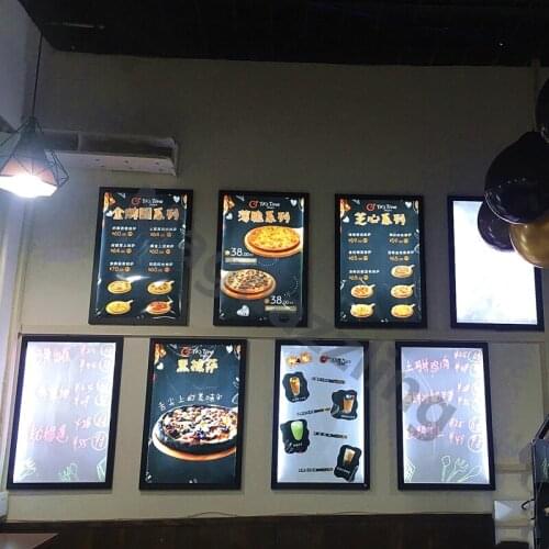 50X70CM Slim Magnetic Aluminum Frame LED Illuminated Menu Light Boxes,Restaurant Menu Display Panels (8pcs/lot)