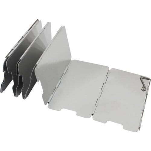 9 Plates Foldable Gas Stove Windshield Outdoor Camping Cooking Burner Windproof Screen Aluminium Alloy Outdoor Stove Wind Shield