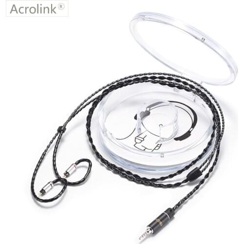 Acrolink 1.2m 2Pin Connector 4Core 99.99% pure silver 2.5mm XLR Earphone Cable For W4R SE3 SE5 UM3X With Ear Hook
