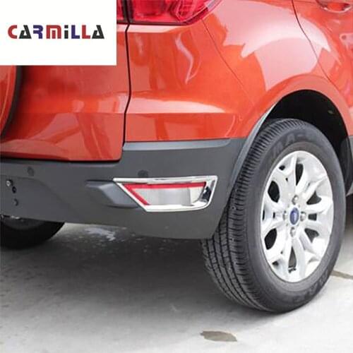 Carmilla Car Chrome Rear Fog Lights Protection Cover Fog Lamps Light Trim Sticker for Ford Ecosport 2012 - 2017 Accessories