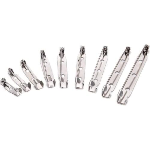 50pcs/lot 15 25 30 35 45 mm Rhodium Brooch Clip Base Pins Safety Pins Brooch Settings Blank Base For DIY Jewelry Making Supplies