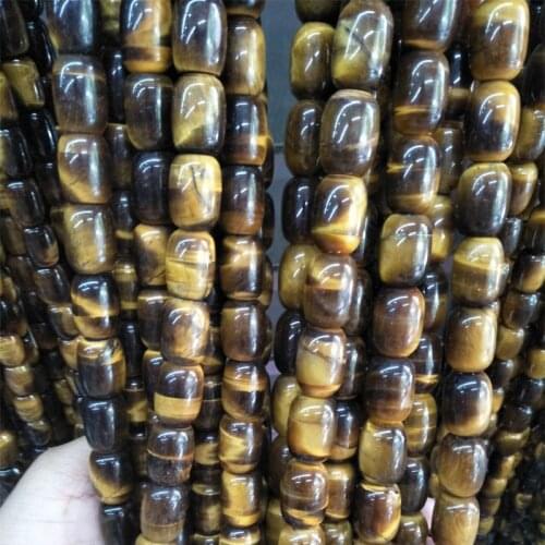 High Quality Natural Stone Beads 10x14 12x16 13x18mm Rice Barrel Shape Tiger Eye Stone Bead Diy Jewelry Loose Beads Wholesale