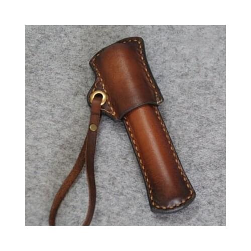 First Layer Cowhidepen Bag Pencil Case/cowhide/creative/simple Cute Pen Cap