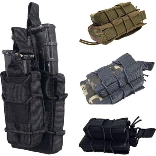 Molle Pouch Tactical Open Top Double Layer Rifle Mag Pouch Military Army Hunting Multicam Molle Magazine Pouch M4 M14 AK G3 Gear