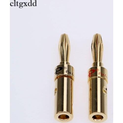 Cltgxdd Copper Gold Plated Speaker Cable 4mm Banana Audio Jack Plug Connector Adapter