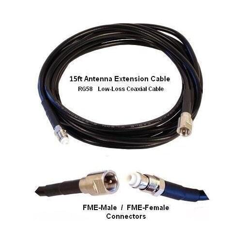 FME Male To FME Female15FT/5M RG58 External Antenna Extension RF Coaxial Cable