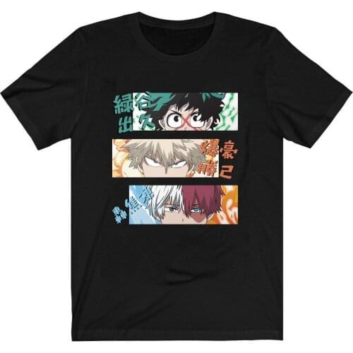 My Hero Academia MHA Boku No Hero Academia T-Shirt Men Cotton T Shirt Anime Bakugou Izuku Shoto Clothes Anime Tops Tees