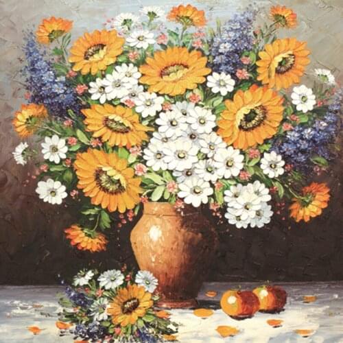 Still life art flower classical chrysanthemum paintings square 28x28inch poster wall art impressionism french painting pintura