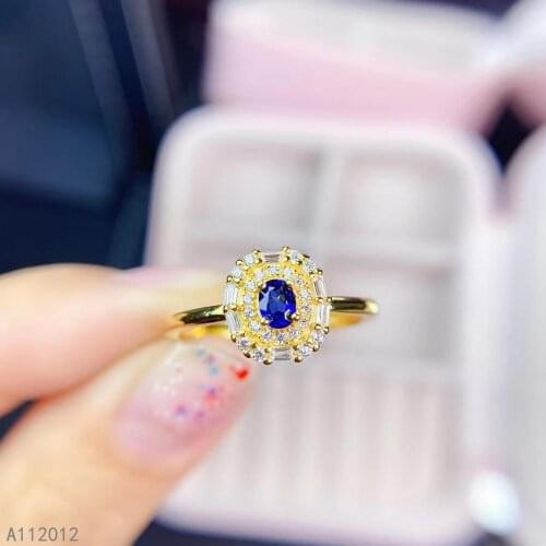 KJJEAXCMY fine jewelry natural sapphire 925 sterling silver noble new gemstone women ring support test with box