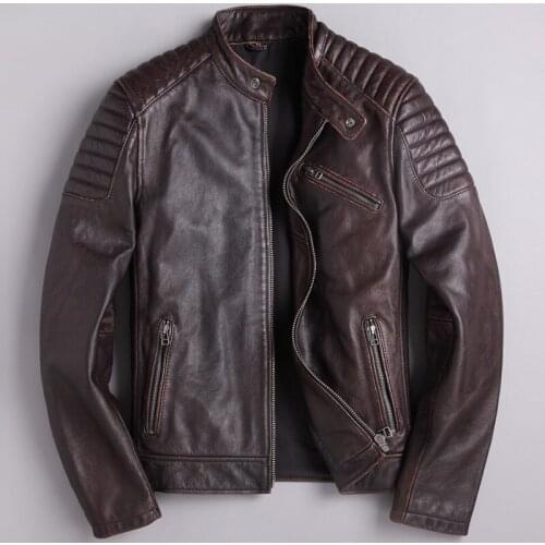 Big and Tall Men Cow Leather Jackets XXXL Short Real Leather Coats Flight Mens Jackets Overcoats Spring Leather Coats Streetwear