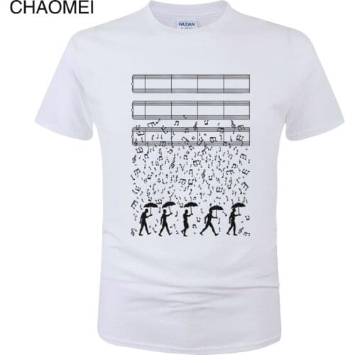 2019 New Fuuy Singing in the Raaaain T Shirt Men Summer Cotton Short Sleeve Print T-Shirt Camisa Hombre Music Sheet Tees C61
