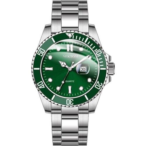 NEKTOM 8207 Mode Quarzuhr Business Männer Top Marke Luxus Edelstahl Wasserdichte Mens Wristwatches