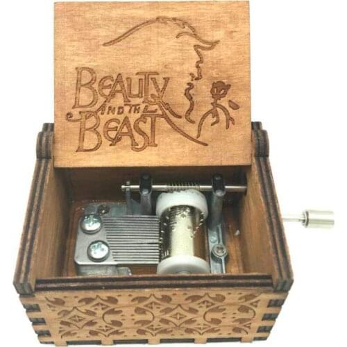 Beauty and the Beast Music Box Antique carved wooden Musical Boxes Caixa De Musica birthday gift present drop shipping